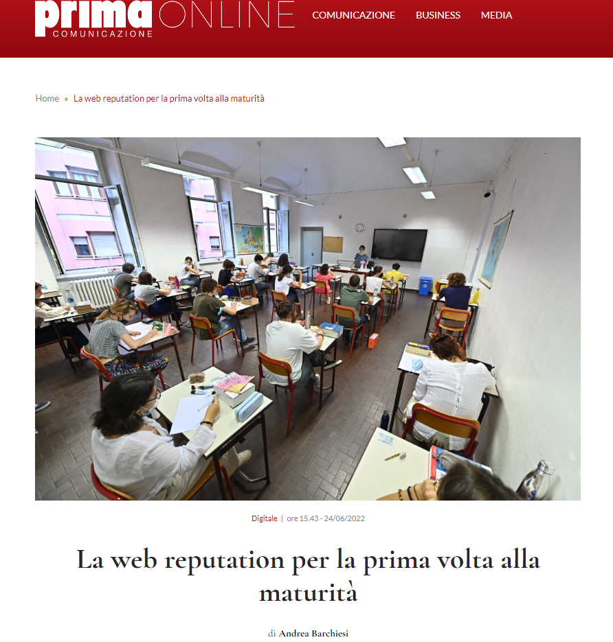 Web reputation maturità Prima Comunicazione