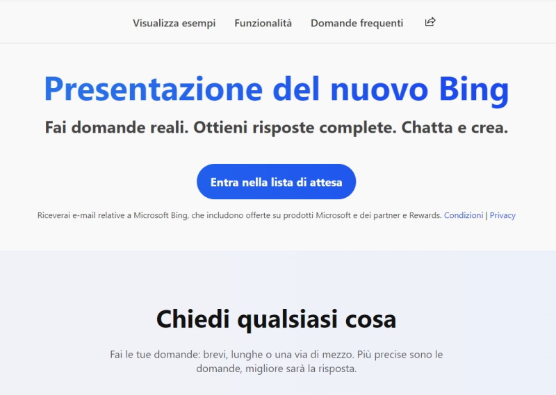 Il nuovo Bing